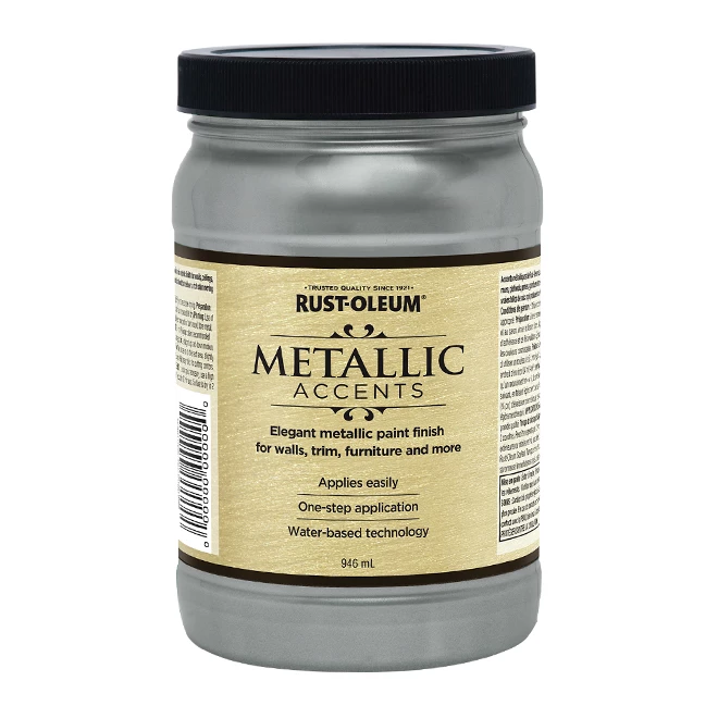 Water-Based Metallic Paint - 946 mL - Real Pewter 3 Water-Based Metallic Paint - 946 mL - Real Pewter