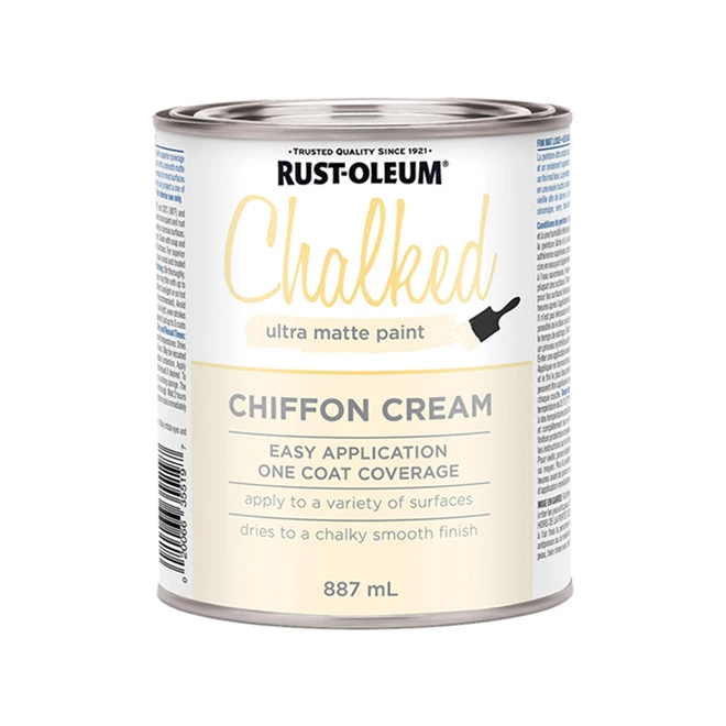 Rust-Oleum Chalked Ultra Matte Paint - 887 ml - Chiffon Cream 3 Rust-Oleum Chalked Ultra Matte Paint - 887 ml - Chiffon Cream
