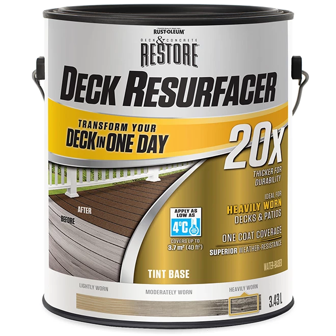 Rust-Oleum Tint Base - Deck Resurfacer 20X - 3.43 L 3 Rust-Oleum Tint Base - Deck Resurfacer 20X - 3.43 L