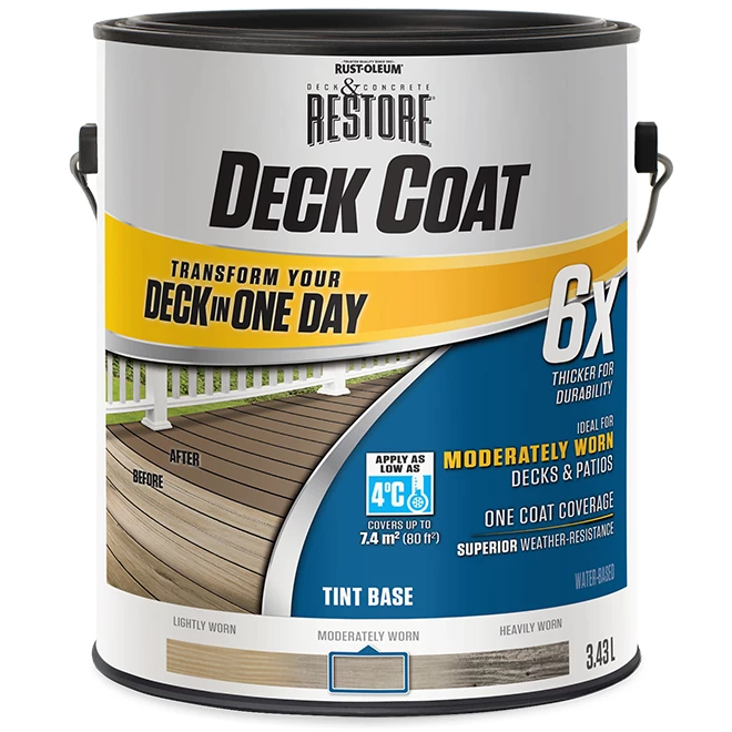 Rust-Oleum Tint Base - Deck Resurfacer 6X - 3.43 L 3 Rust-Oleum Tint Base - Deck Resurfacer 6X - 3.43 L