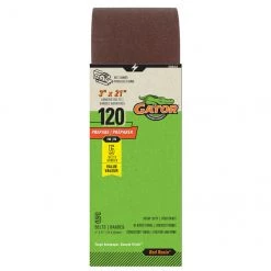 Gator Sanding Belts - Aluminum Oxide - 120-Grit - 21-in L x 3-in W - 3 Per Pack