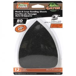 Gator Ultrapower Detail Sandpaper - 4 3/4-in W x 9 1/2-in L - 80 Grit - Black Zirconium Abrasive - 12 Per Pack