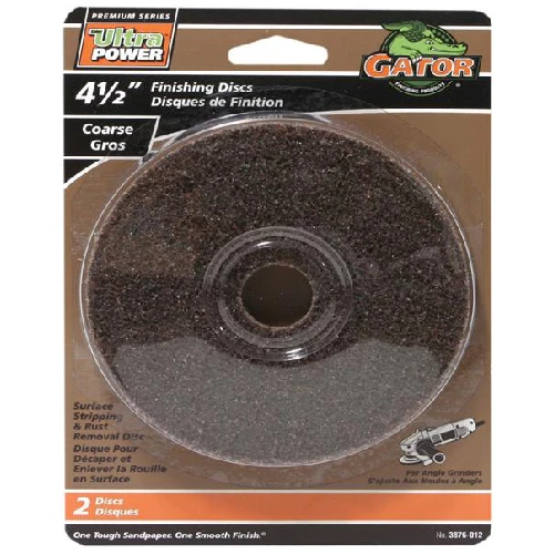 Gator Ultrapower Hook and Loop Coarse Finishing Discs - 4 1/2-in Dia - 7/8-in Arbour - 2 Per Pack 3 Gator Ultrapower Hook and Loop Coarse Finishing Discs - 4 1/2-in Dia - 7/8-in Arbour - 2 Per Pack