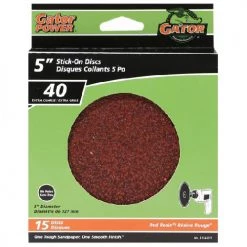 Gator Gatorpower Stick-On Sanding Discs - 5-in Dia - 40 Grit - Aluminum Oxide Abrasive - 15 Per Pack