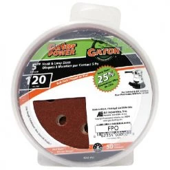 Gator Gatorpower Hook and Loop Sanding Discs - 5-in Dia - 8 Holes - 120 Grit - 50 Per Pack