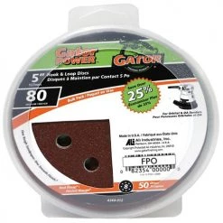 Gator Gatorpower Hook and Loop Sanding Discs - 5-in Dia - 8 Holes - 80 Grit - 50 Per Pack