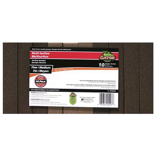 Gator Sanding Sponges - Aluminum Oxide - Fine and Medium Grit - Black - 10-Pack 3 Gator Sanding Sponges - Aluminum Oxide - Fine and Medium Grit - Black - 10-Pack